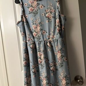 Xhilaration Blue Floral Dress Size XL
